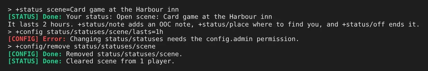 A player choosing the new status and refused when changing it, then staff removing it